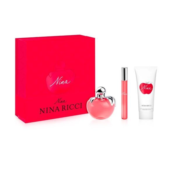 Nina Ricci Nina Set (Apa de Toaleta 80ml + Apa de Toaleta 10ml + Lotiune de Corp 75ml) 