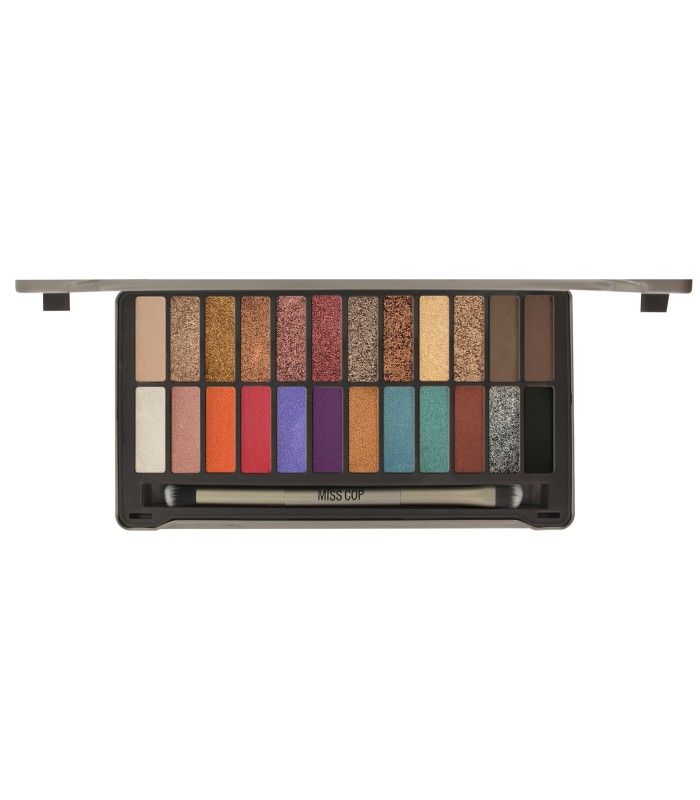 Miss Cop Set Machiaj Colored 2 (24 Farduri de Ochi + Oglinda + Pensula Dubla) | Comanda online | Beautymania.ro