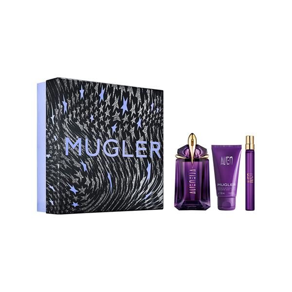 Mugler Alien Set (Apa de Parfum 60ml Reincarcabila + Lotiune de Corp 50ml + Apa de Parfum 10ml)