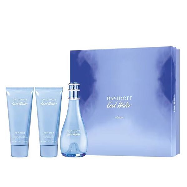 Davidoff Cool Water Woman Set (Apa de Toaleta 100ml + Lotiune de Corp 75ml + Gel de Dus 75ml)