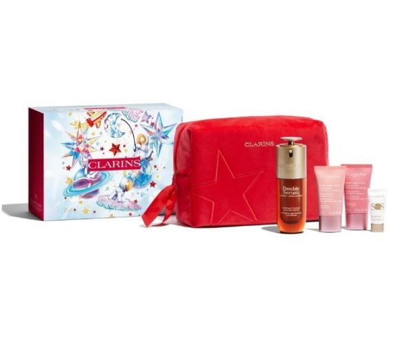 Clarins Set (Double Serum 50ml + Crema de Zi Multi-Active 15ml + Crema de Noapte Multi-Active 15ml + SOS Primer)