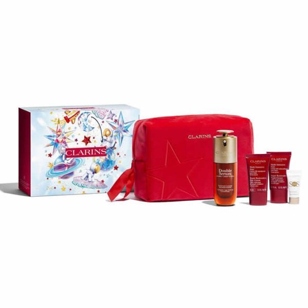 Clarins Set (Double Serum 50ml + Crema Super Restorative + Crema de Noapte Super Restorative 15ml + SOS Primer)