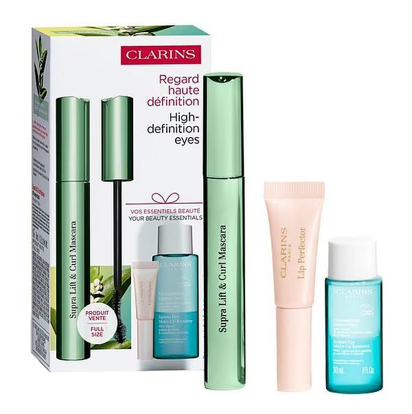 3380810467543 CLARINS SET(MASCARA SUPRA VOLUME+ MINI JOLI ROUGE 742)