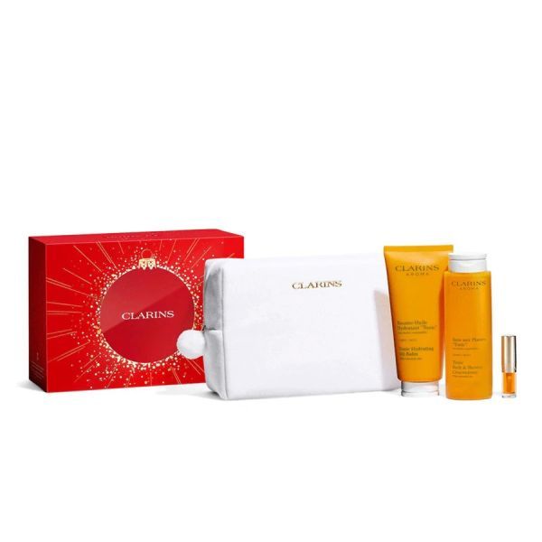 Clarins Set Aroma (Tonic Oil Balsam 200ml + Gel de Dus 200ml + Lip Oil 1.4ml + Pouch)