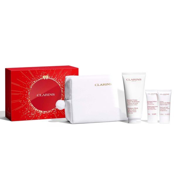 Clarins Set Body Care (Crema de Corp 200ml + Scrub 30ml + Crema de Maini 30ml + Pouch)