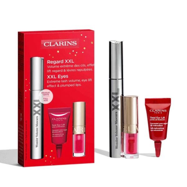 Clarins Set (Mascara Wonder Volume XXL 8ml + Ulei de Buze 04 Pitaya 1.4ml + Total Eye Lift 3ml)