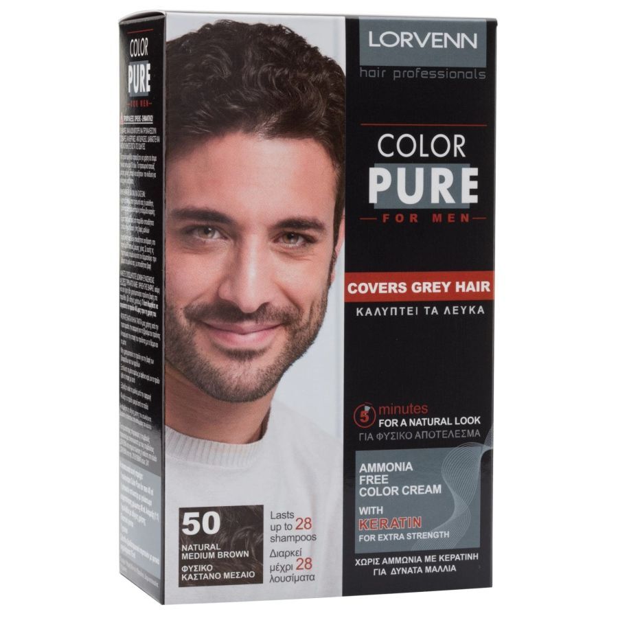 Lorvenn Color Pure Men Vopsea de Par 50 Medium Brown 