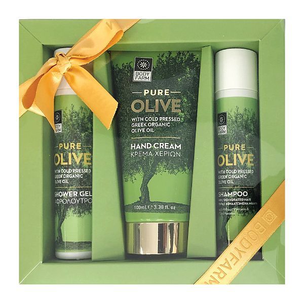 Bodyfarm Set Pure Olive (Gel de Dus 50ml + Lotiune de Corp 50ml + Crema de Maini 100ml)
