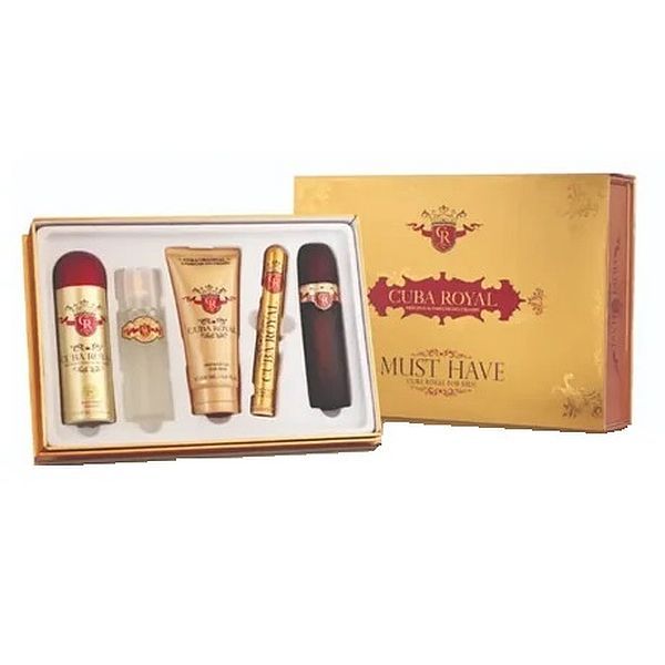 Cuba Royal Set (Apa de Toaleta 100ml + 35ml + Lotiune dupa Ras + Gel de Dus + Spray de Corp)