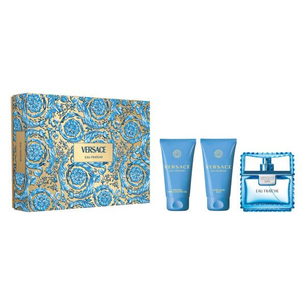 Versace Men Eau Fraiche Set (Apa de Toaleta 50ml + Lotiune dupa Ras 50ml + Gel de Dus 50ml)