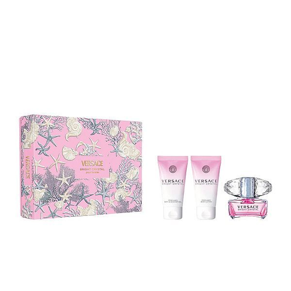 Versace Bright Crystal Set (Apa de Toaleta 50ml + Lotiune de Corp 50ml + Gel de Dus 50ml)