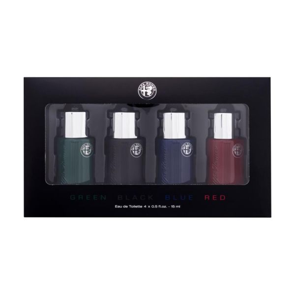 Alfa Romeo Set Apa de Toaleta (Green 15ml + Black 15ml + Blue 15ml + Red 15ml)