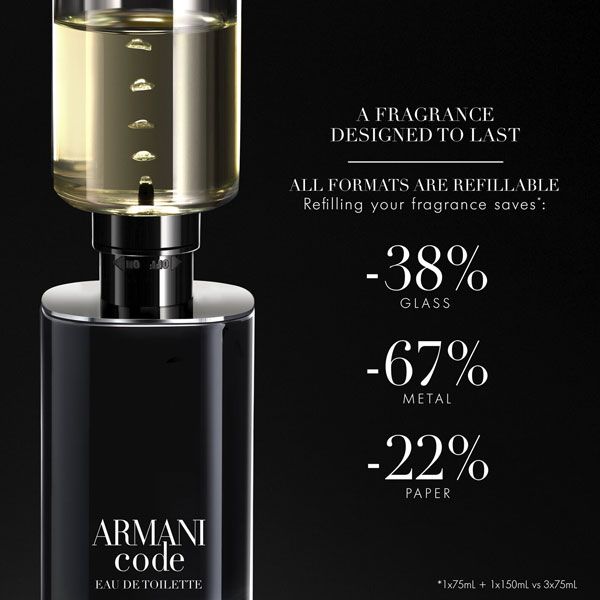 Armani Code Homme Apa de Toaleta Reincarcabila pentru Barbati Rezerva