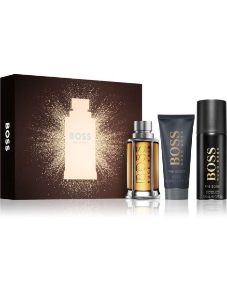 Boss The Scent Set (Apa de Toaleta 100ml + Deodorant Spray 150ml + Gel de Dus 100ml)