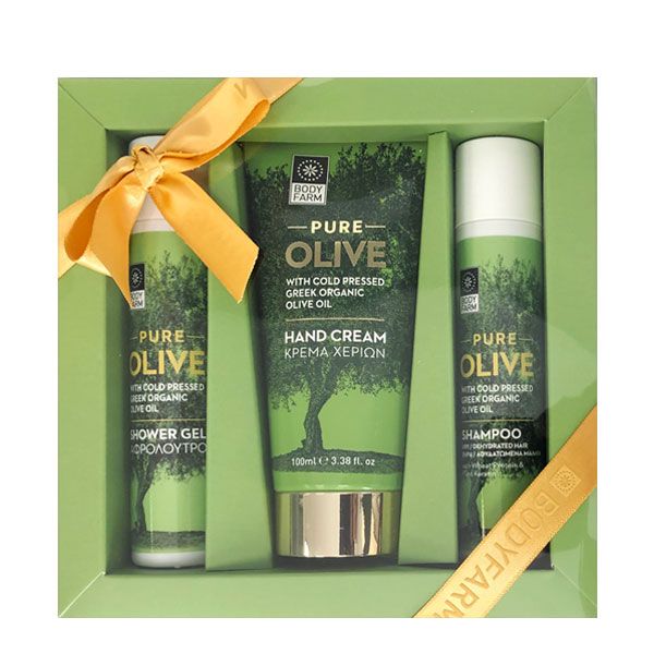 Bodyfarm Set Pure Olive (Gel de Dus 50ml + Lotiune de Corp 50ml + Crema de Maini 100ml)