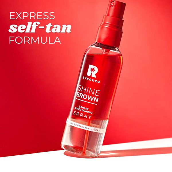 Byrokko Spray Bronzant Shine Brown 2-Phase Super Tanning Spray Watermelon 100ml prezentare produs