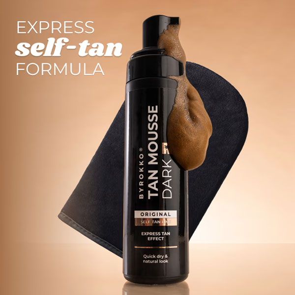 Byrokko Spuma Autobronzanta Shine Brown Self Tan Mousse Dark 200ml detalii produs