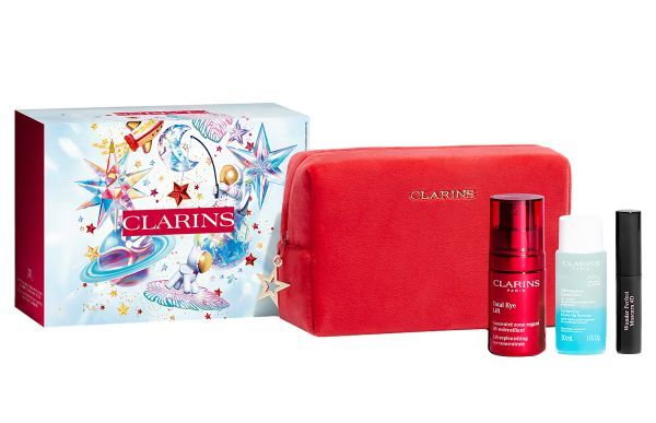 Clarins Set (Total Eye Concentrate Ser 15ml + Eye Makeup Remoer Demachiant 30ml + Mini Mascara 4D 3ml)