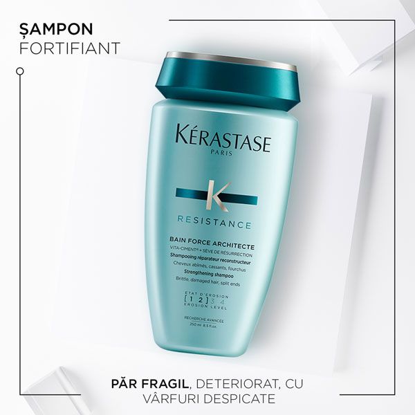 Kerastase Resistance Bain Force Architecte Sampon Fortifiant pentru Par Deteriorat 250ml Caracteristici
