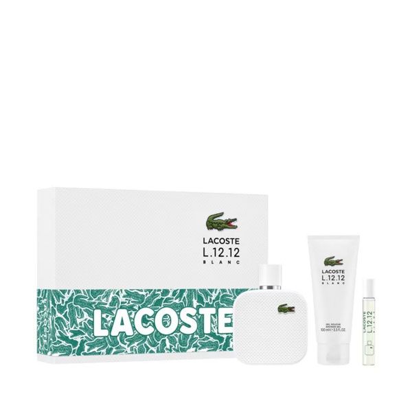 Lacoste Blanc L.12.12 Set (Apa de Toaleta 100ml + Apa de Toaleta 7.5ml + Gel de Dus 100ml)