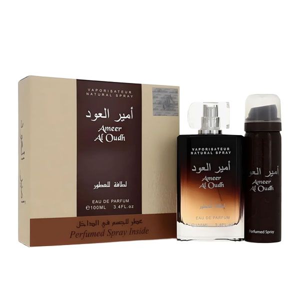 Lattafa Ameer Al Oudh Set Unisex apa de parfum si deodorant spray
