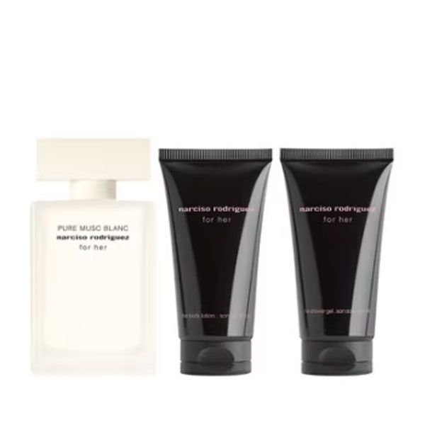 Narciso Rodriguez Pure Musc Blanc For Her Set (Apa de Parfum 50ml + Lotiune de Corp 50ml + Gel de Dus 50ml) detalii