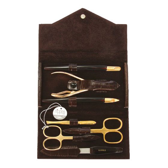 Nippes Set Manichiura Croco 1097 Brown Cowhide