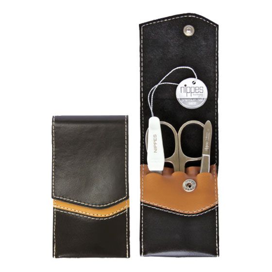 Nippes Set Manichiura Seam 1041 Black-Beige Cowhide