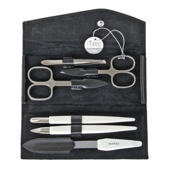 Nippes Set Manichiura Seam 1042 Black-Beige Cowhide
