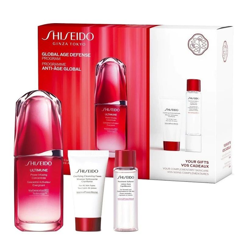 Shiseido Ultimune Set (Ser 50ml + Spuma de Curatare 30ml + Lotiune 30ml)