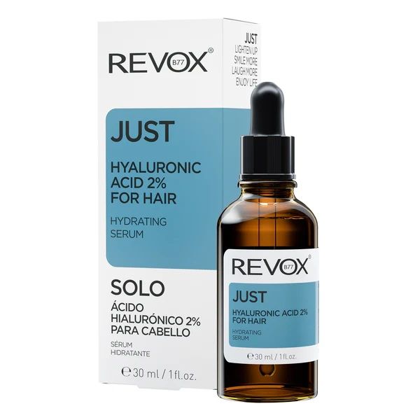 Revox Hair Just Hyaluronic Acid 2% For Hair Hydrating Serum Ser pentru Par Uscat 30ml prezentare