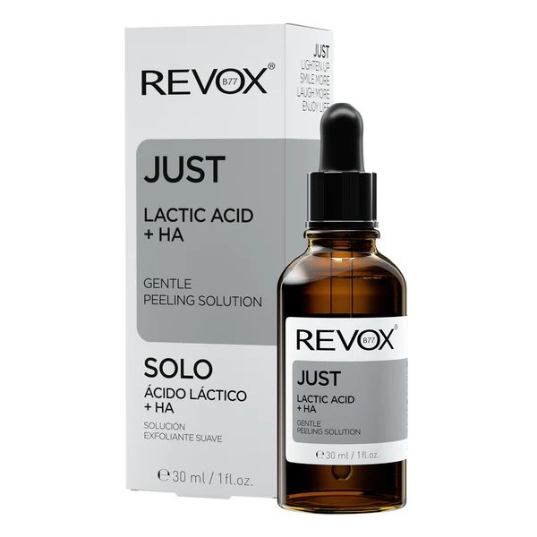 Revox Just Lactic Acid + HA Gentle Peeling Solution Ser Exfoliant 30ml prezentare