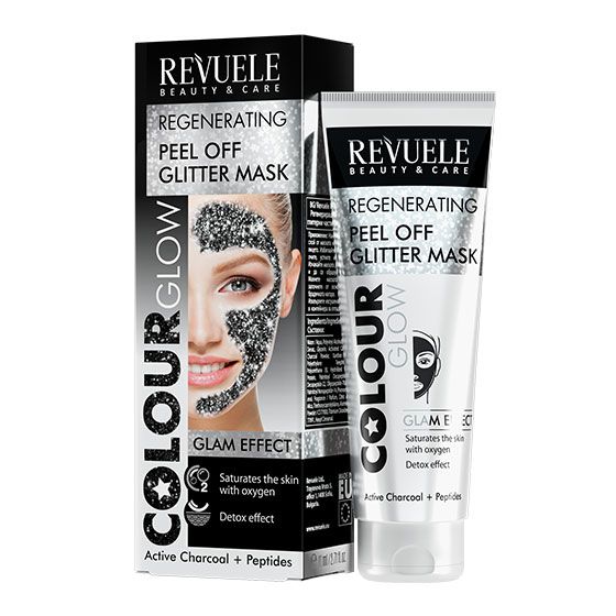 Revuele Black Mask Peel Off Glitter Masca de Fata 80ml