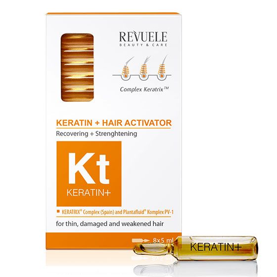 Revuele Keratin+ Ser Tratament pentru Par Deteriorat 8x5ml