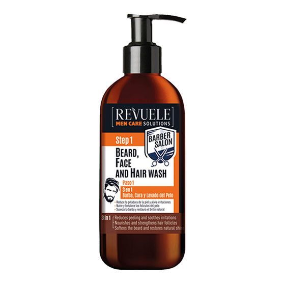 Revuele Men Care Solution 3in1 Gel Curatare Ten, Barba si Par 300ml