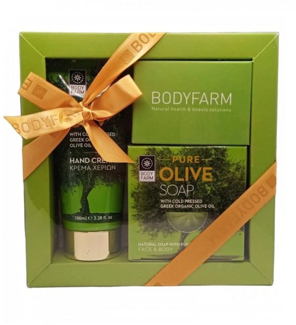 Bodyfarm Set Pure Olive (Gel de Dus 50ml + Lotiune de Corp 50ml + Crema de Maini 100ml)