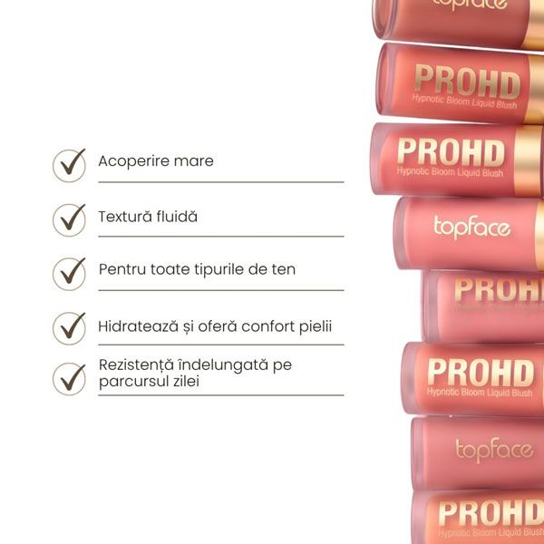 Topface Fard de Obraz Lichid ProHD Hypnotic Beneficii