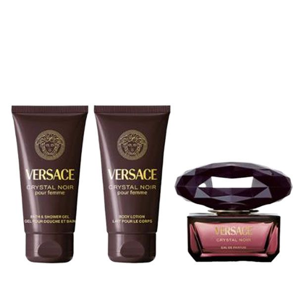 Versace Crystal Noir Set (Apa de Parfum 50ml + Lotiune de Corp 50ml + Gel de Dus 50ml) detalii