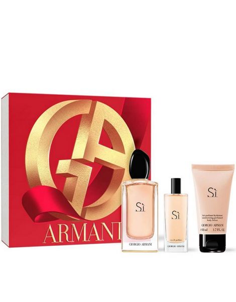 Armani Si Set (Apa de Parfum 100ml + Apa de Parfum 15ml + Lotiune de Corp 50ml)