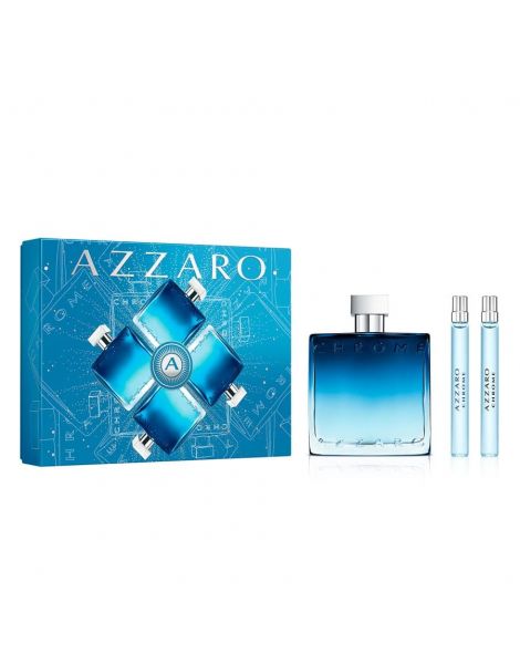 Azzaro Chrome Set (Apa de Parfum 100ml + Apa de Parfum 10ml + Apa de Toaleta 10ml)
