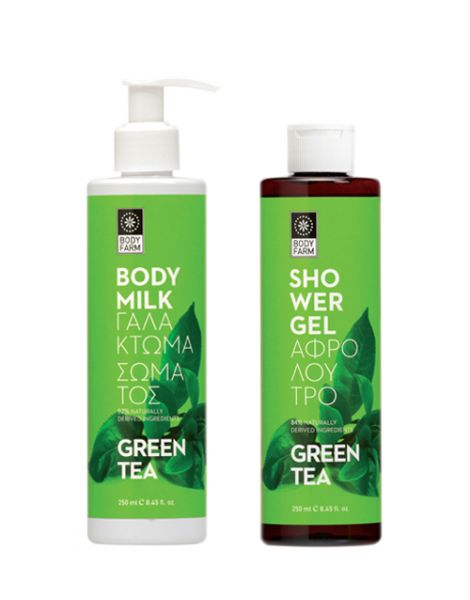 Bodyfarm Set cu Ceai Verde (Lapte de Corp 250ml + Gel de Dus 250ml)