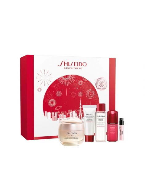 Shiseido Benefiance Wrinkle Smoothing Cream Set (Crema de Zi + Spuma de Curatare + Lotiune + Ser + Apa de Parfum 0.8ml